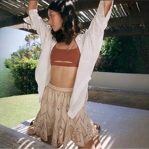 Vintage Wash Eyelet Skort